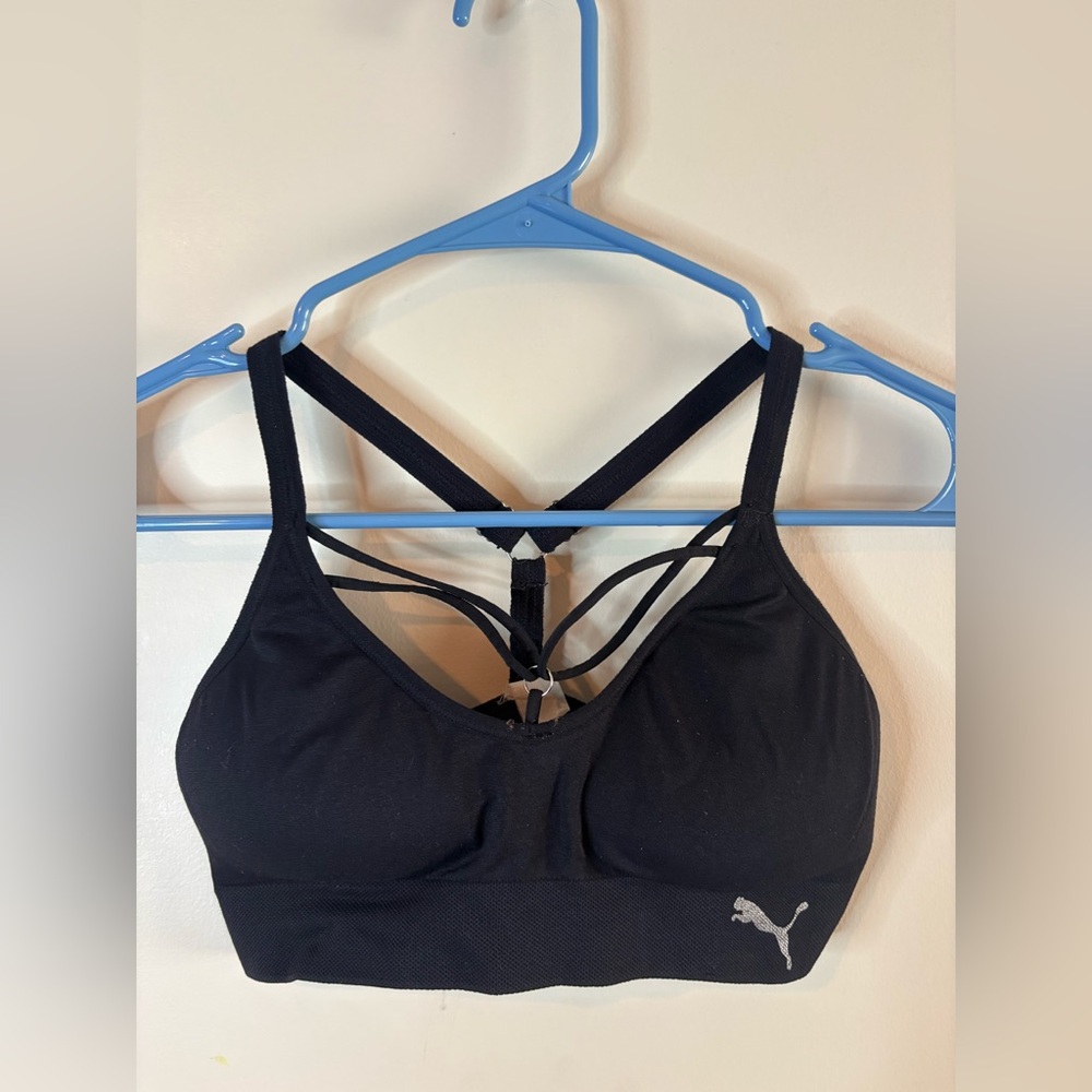 Puma Black Y-Back Padded Sports Bra EUC